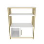 Hanah Home Estantería Blanco y Dorado